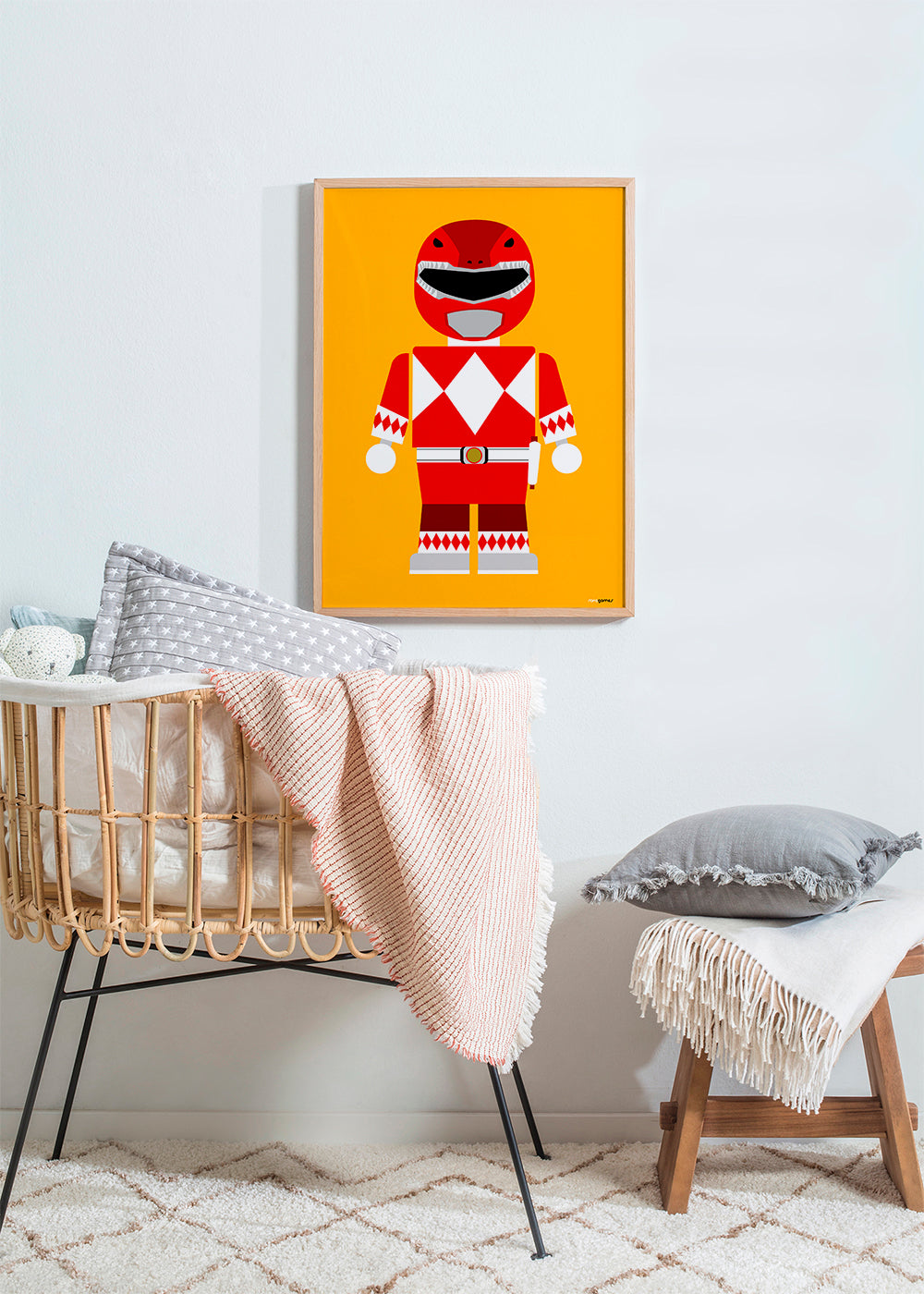 Dětský plakát Červený Power Ranger hračka