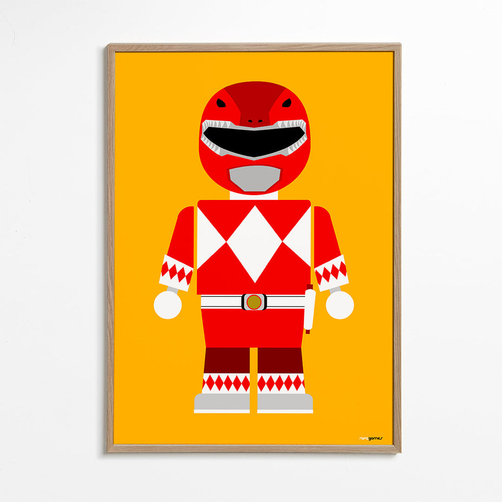 Dětský plakát Červený Power Ranger hračka