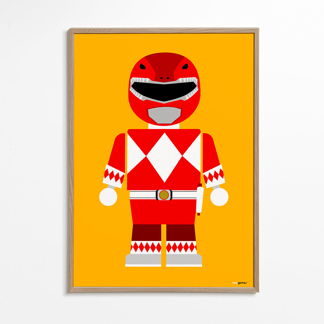 Dětský plakát Červený Power Ranger hračka