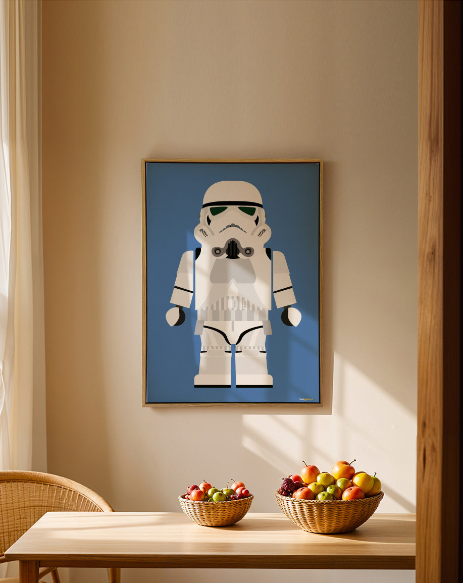 Toy Stormtrooper - Framed canvas in an interior