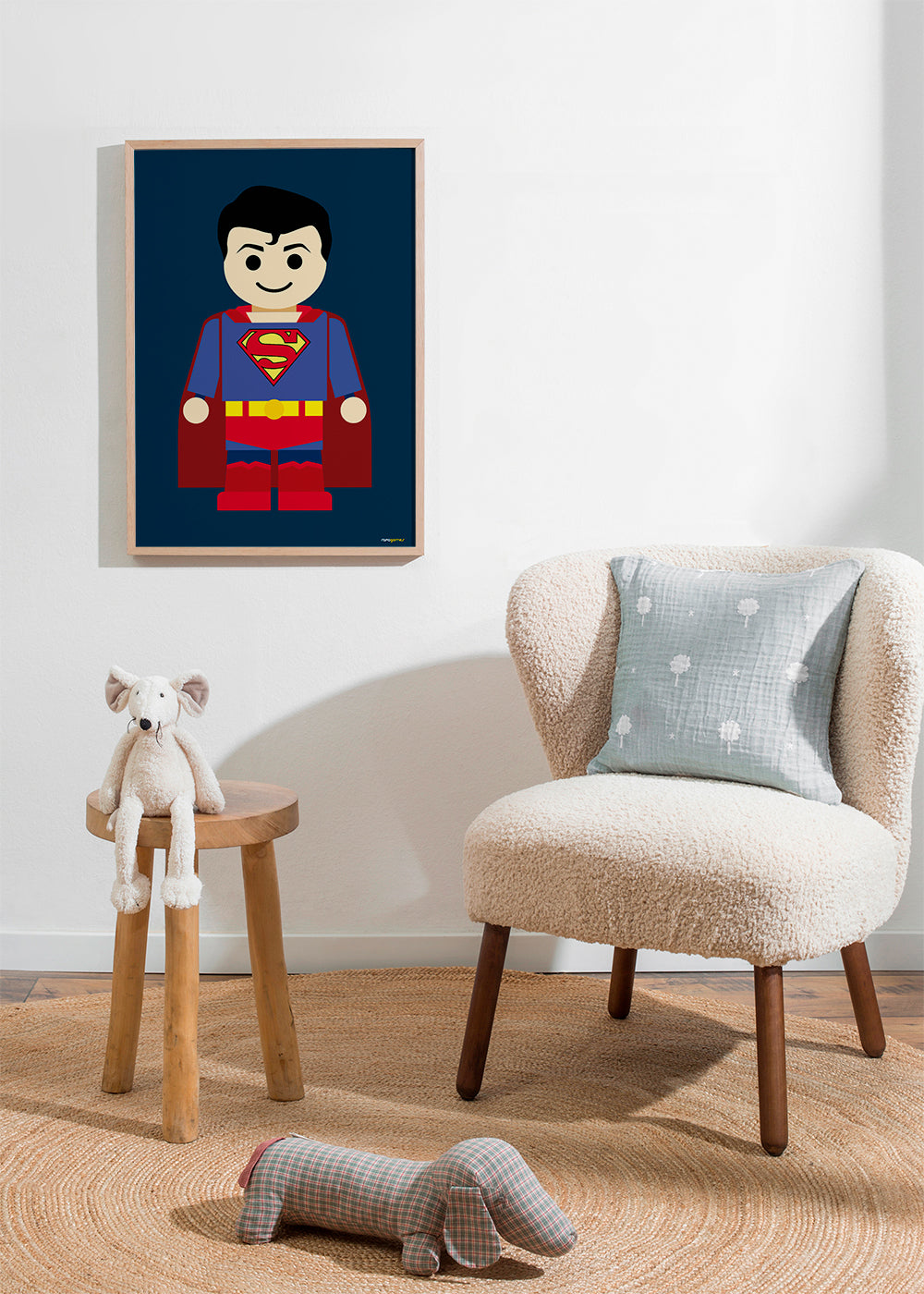Ilustrace superhrdiny hračka