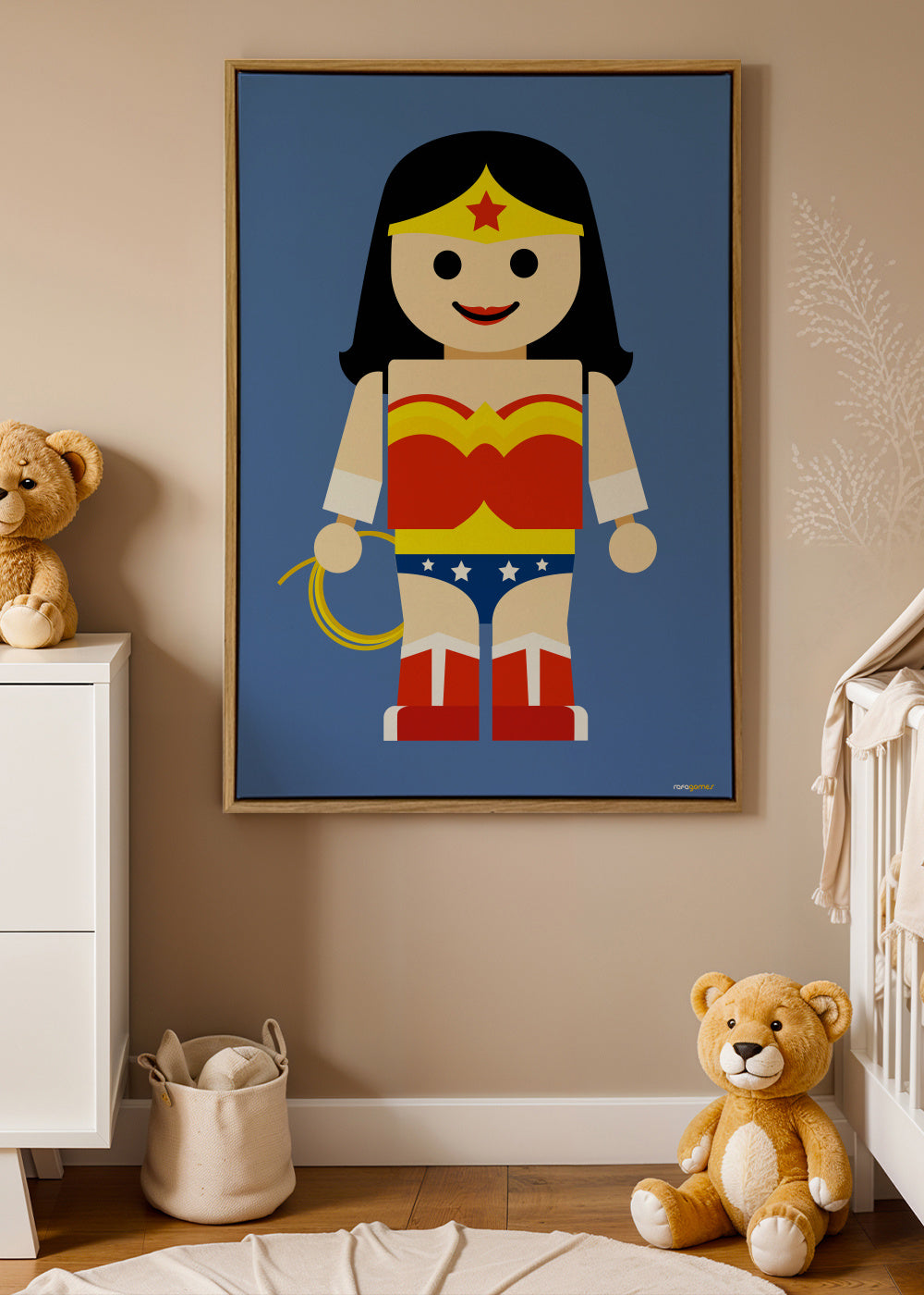Toy Wonder Woman - Framed canvas in an interior