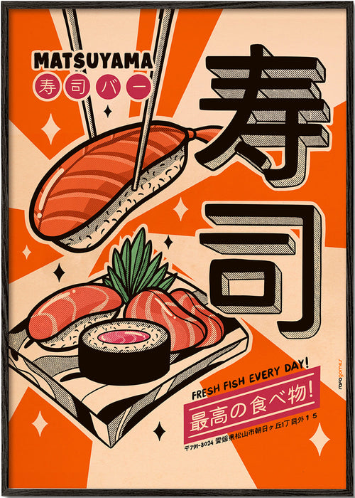Obraz do kuchyně Sushi retro plakát