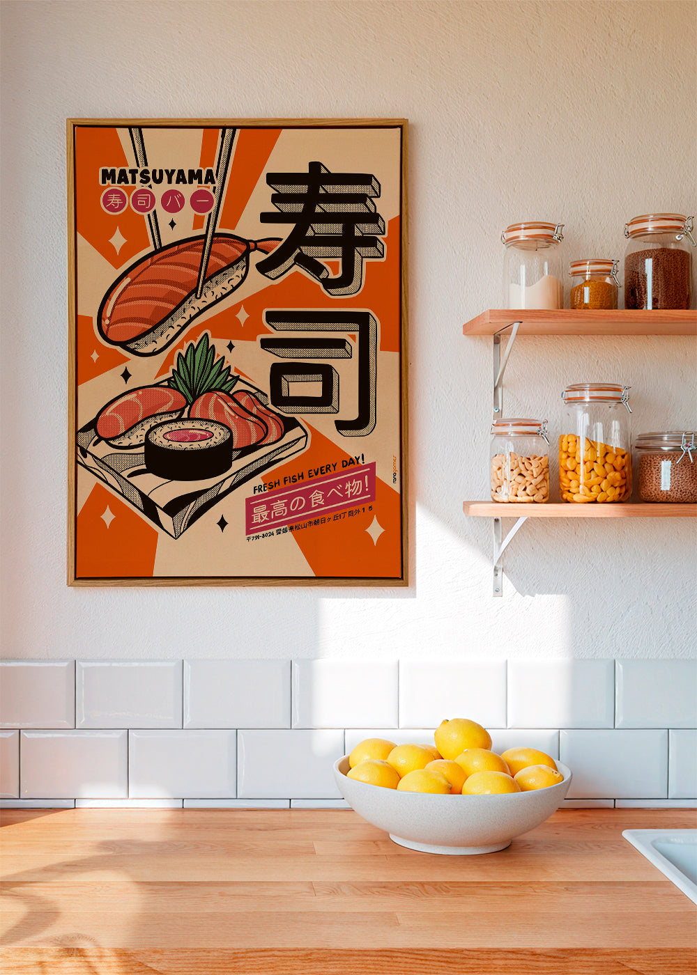 Obraz do kuchyně Sushi retro plakát