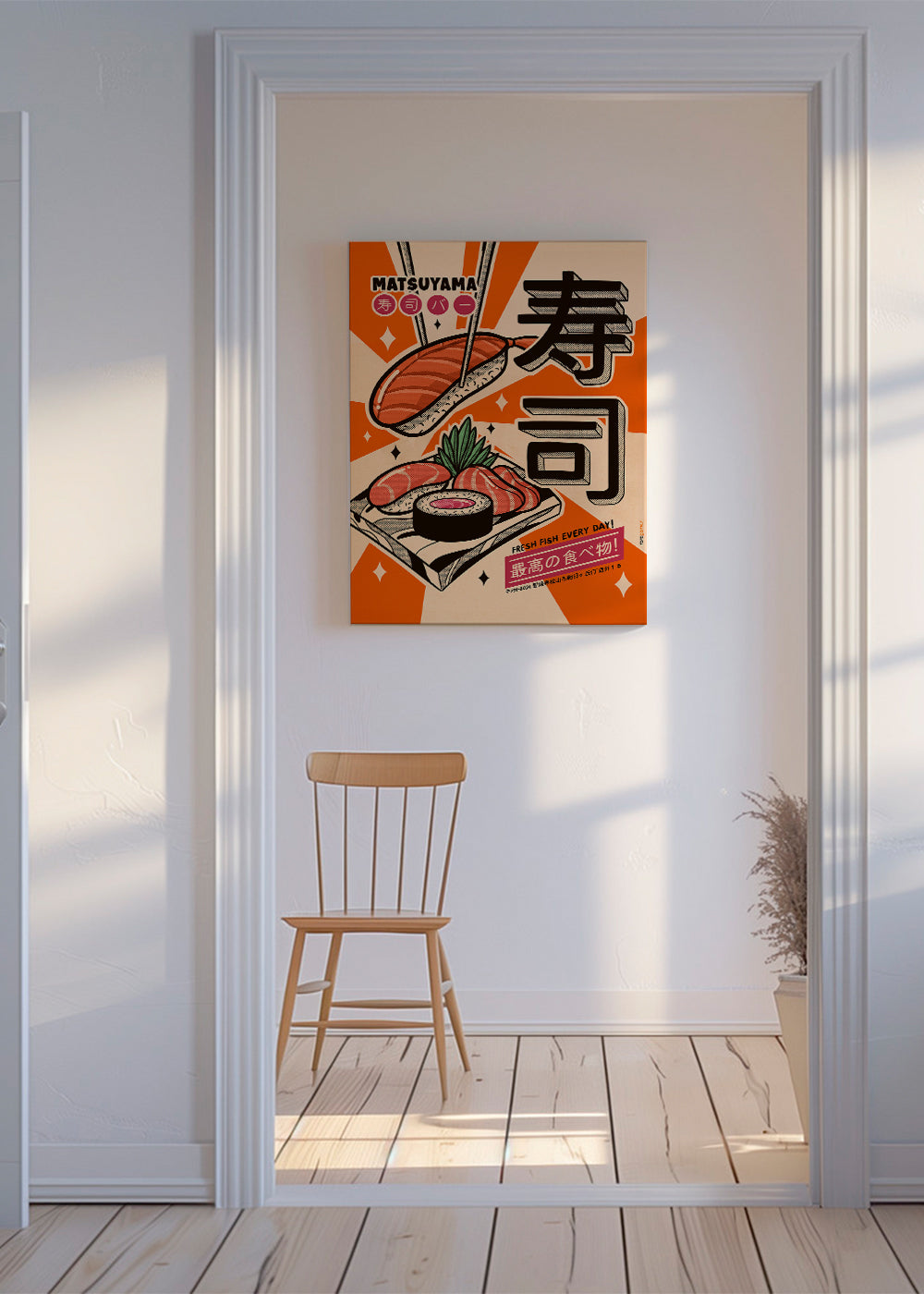 Obraz do kuchyně Sushi retro plakát