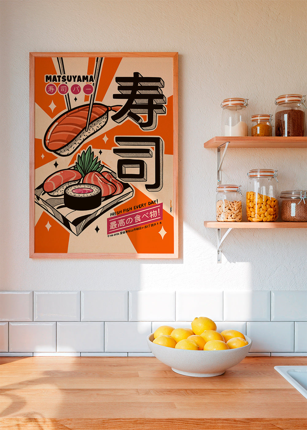Obraz do kuchyně Sushi retro plakát
