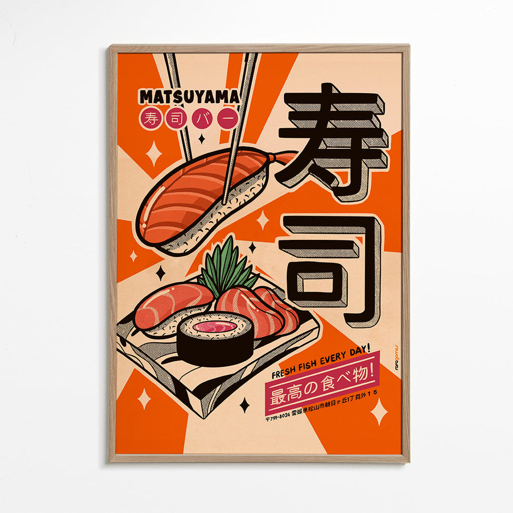 Obraz do kuchyně Sushi retro plakát