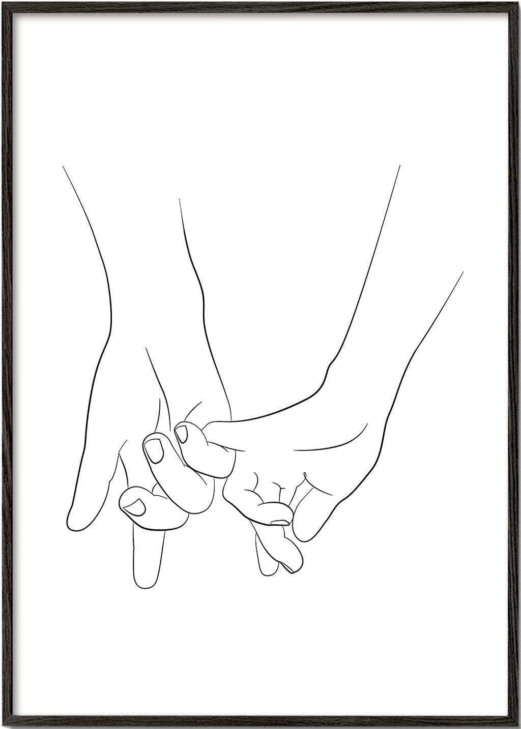 Ilustrace propletených rukou minimal