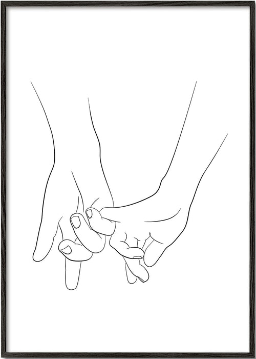 Ilustrace propletených rukou minimal