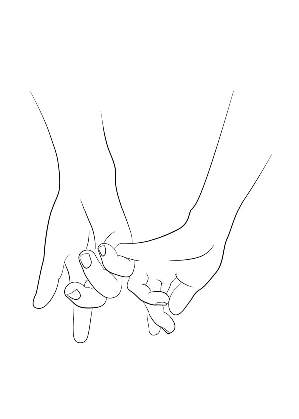 Ilustrace propletených rukou minimal