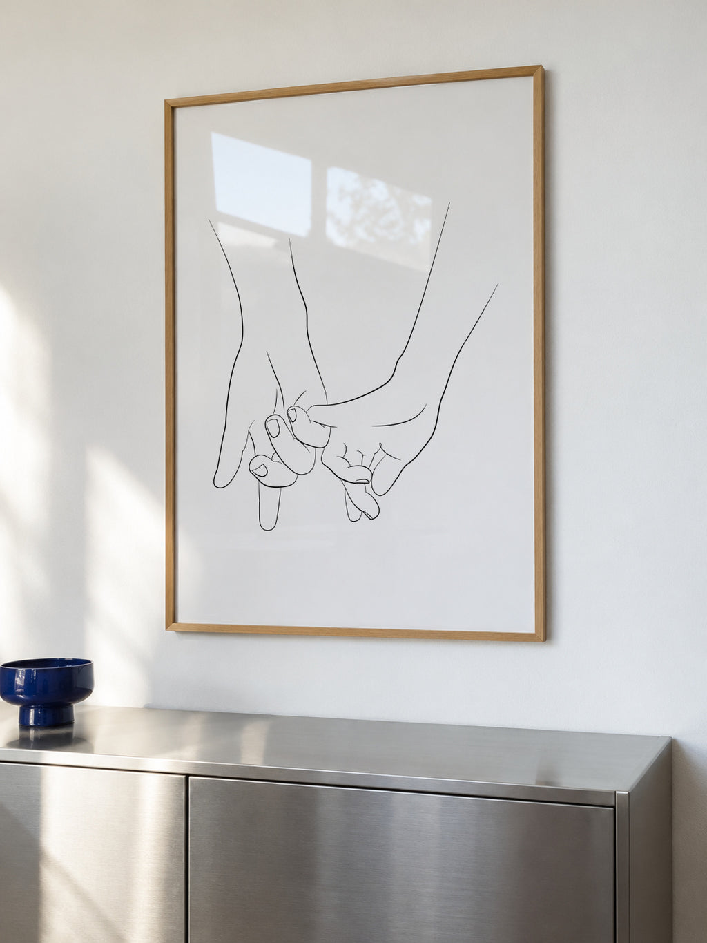 Hands - Pink promise - Framed poster in an interior