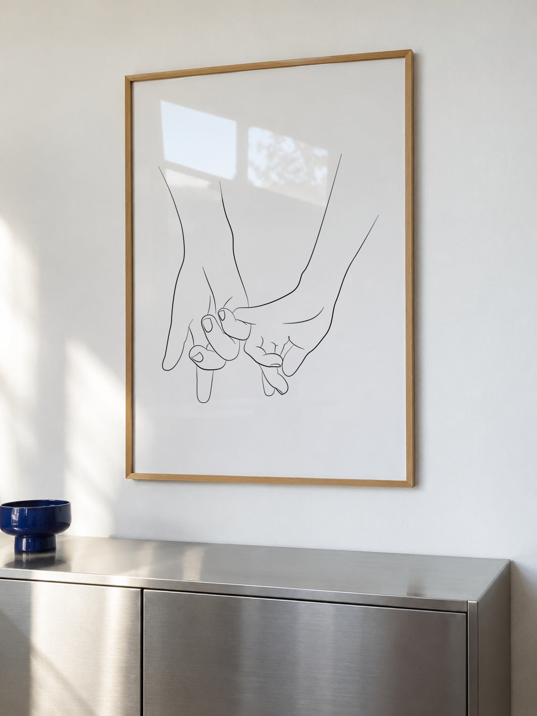 Hands - Pink promise - Framed poster in an interior