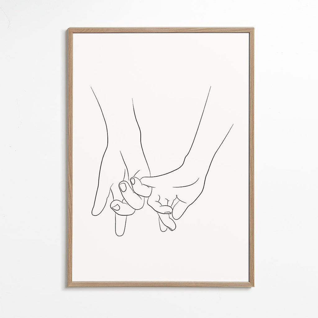 Ilustrace propletených rukou minimal