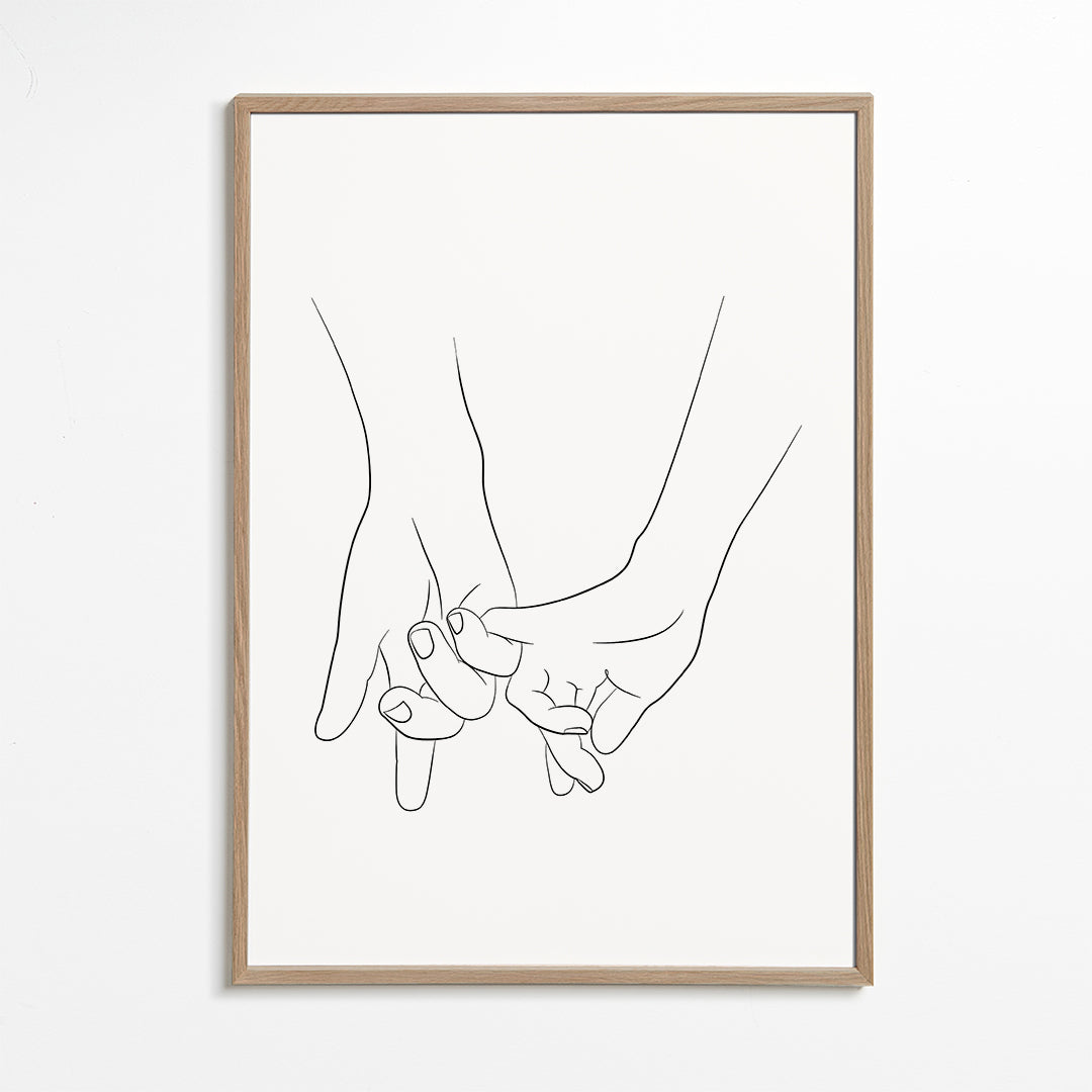Ilustrace propletených rukou minimal