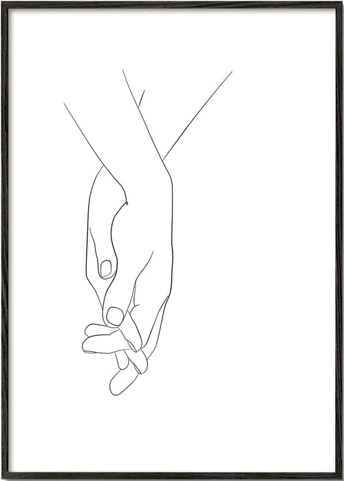 Ilustrace propletené ruce minimal