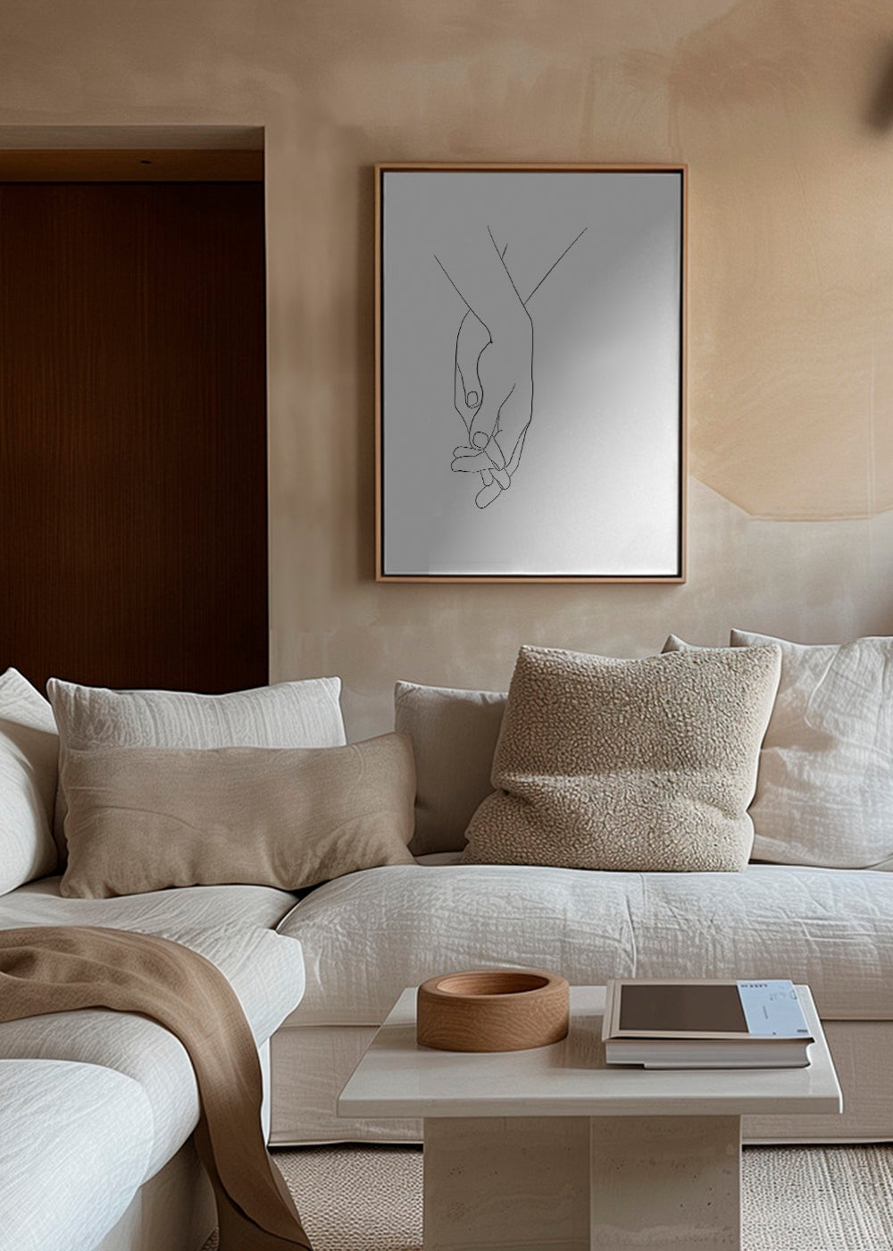 Ilustrace propletené ruce minimal