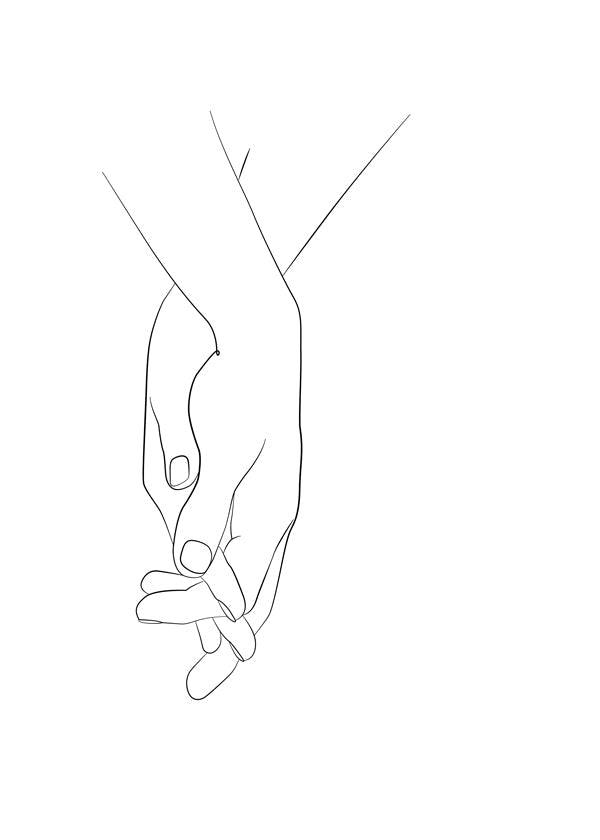 Ilustrace propletené ruce minimal