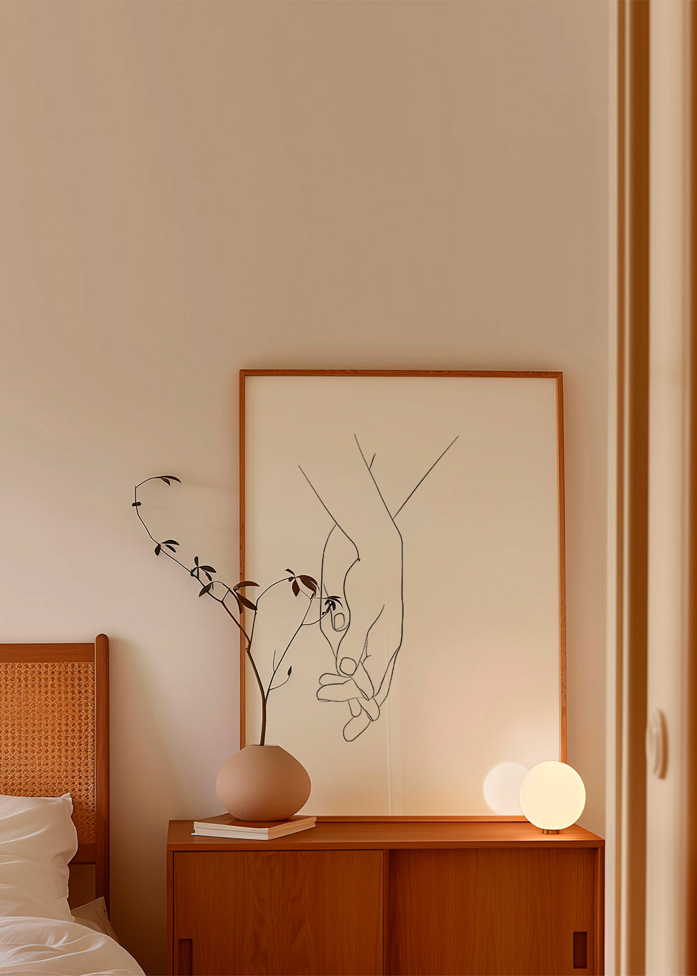 Ilustrace propletené ruce minimal