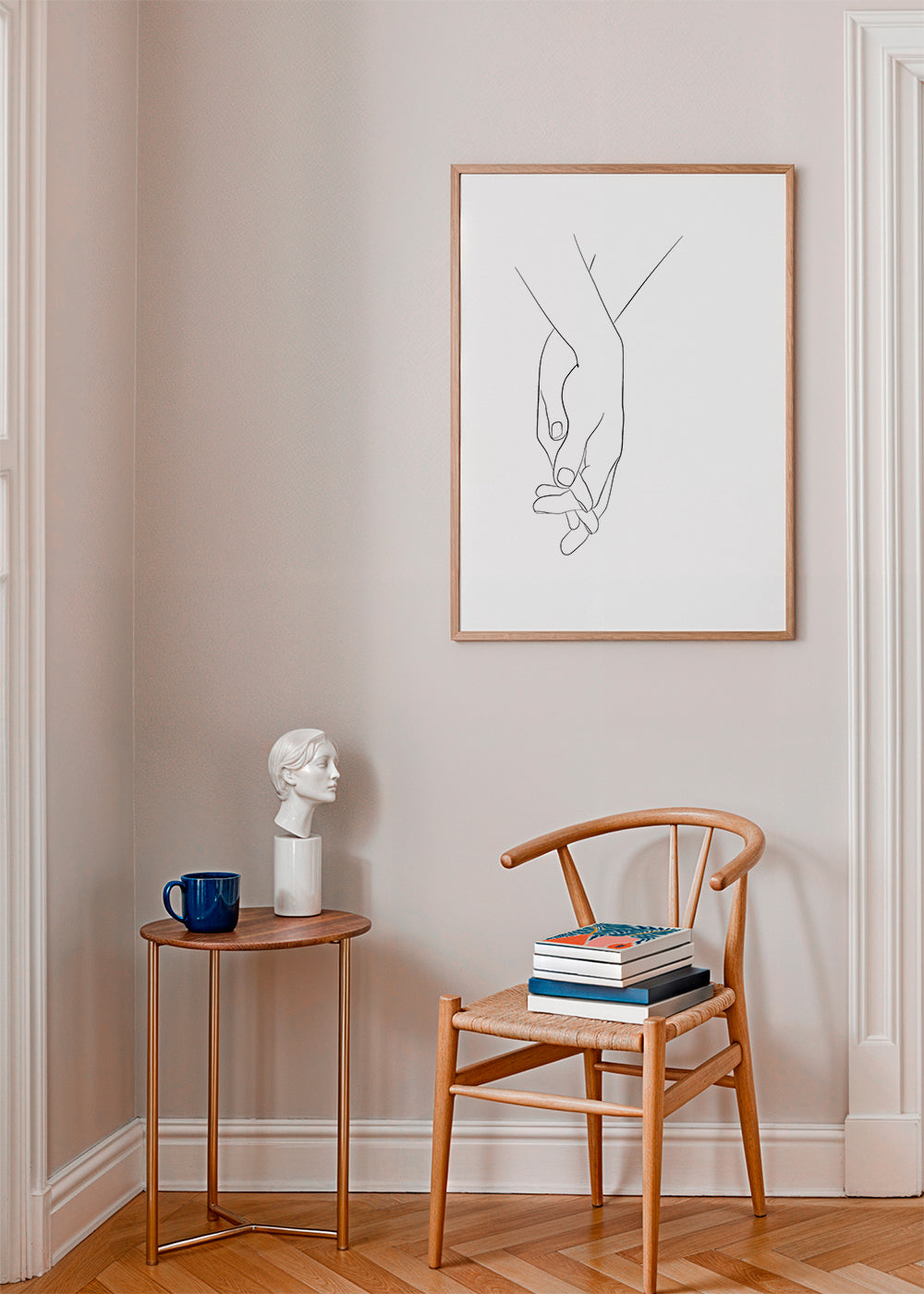 Ilustrace propletené ruce minimal