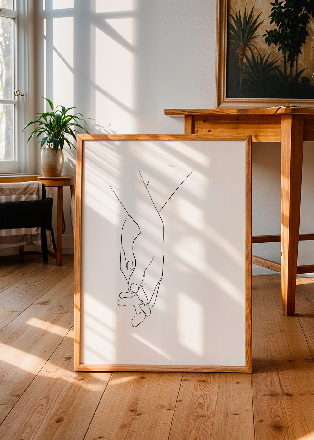 Ilustrace propletené ruce minimal