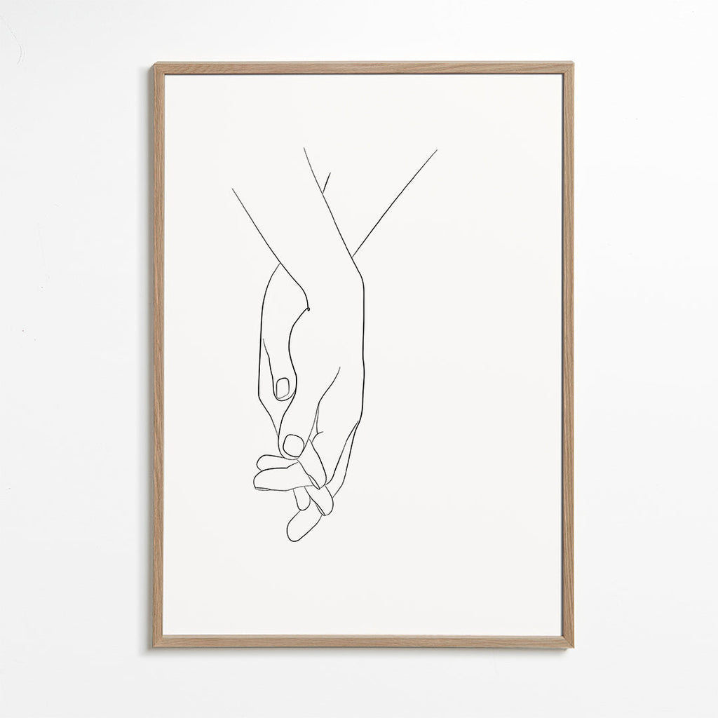 Ilustrace propletené ruce minimal