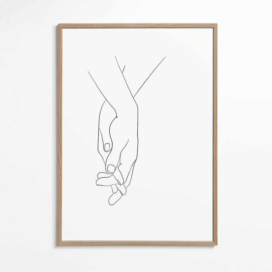 Ilustrace propletené ruce minimal