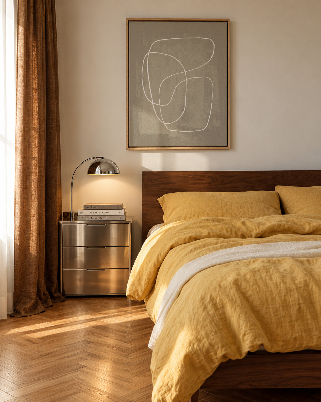 Pencil scribble Nº2 - Framed canvas in an interior
