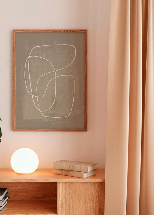 Minimalistický design organické čáry béžová