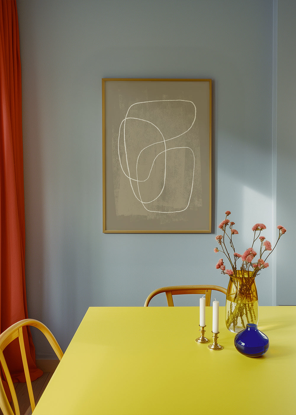 Minimalistický design organické čáry béžová