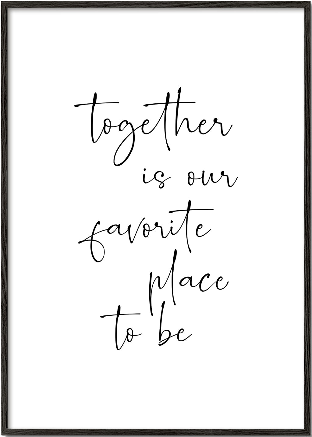 Minimalistický design typografie 'Together' vertikálně