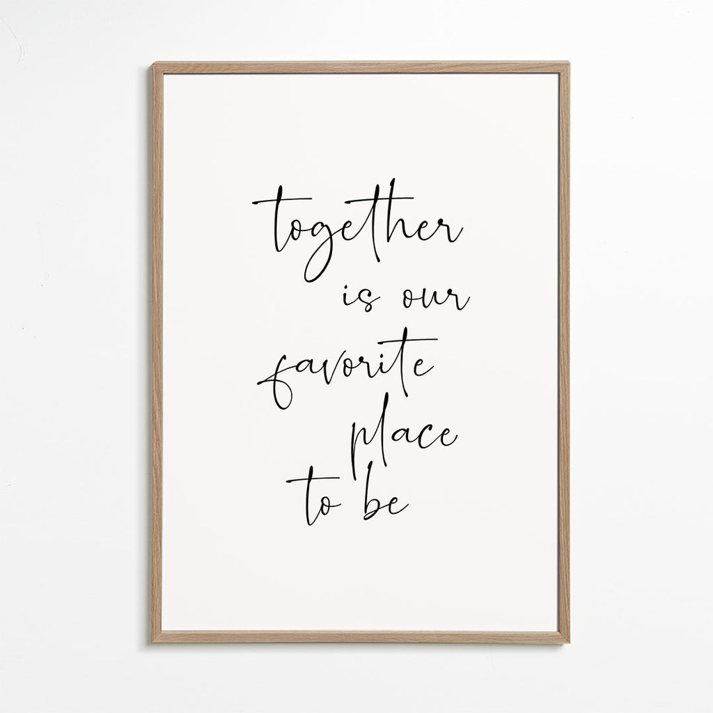 Minimalistický design typografie 'Together' vertikálně