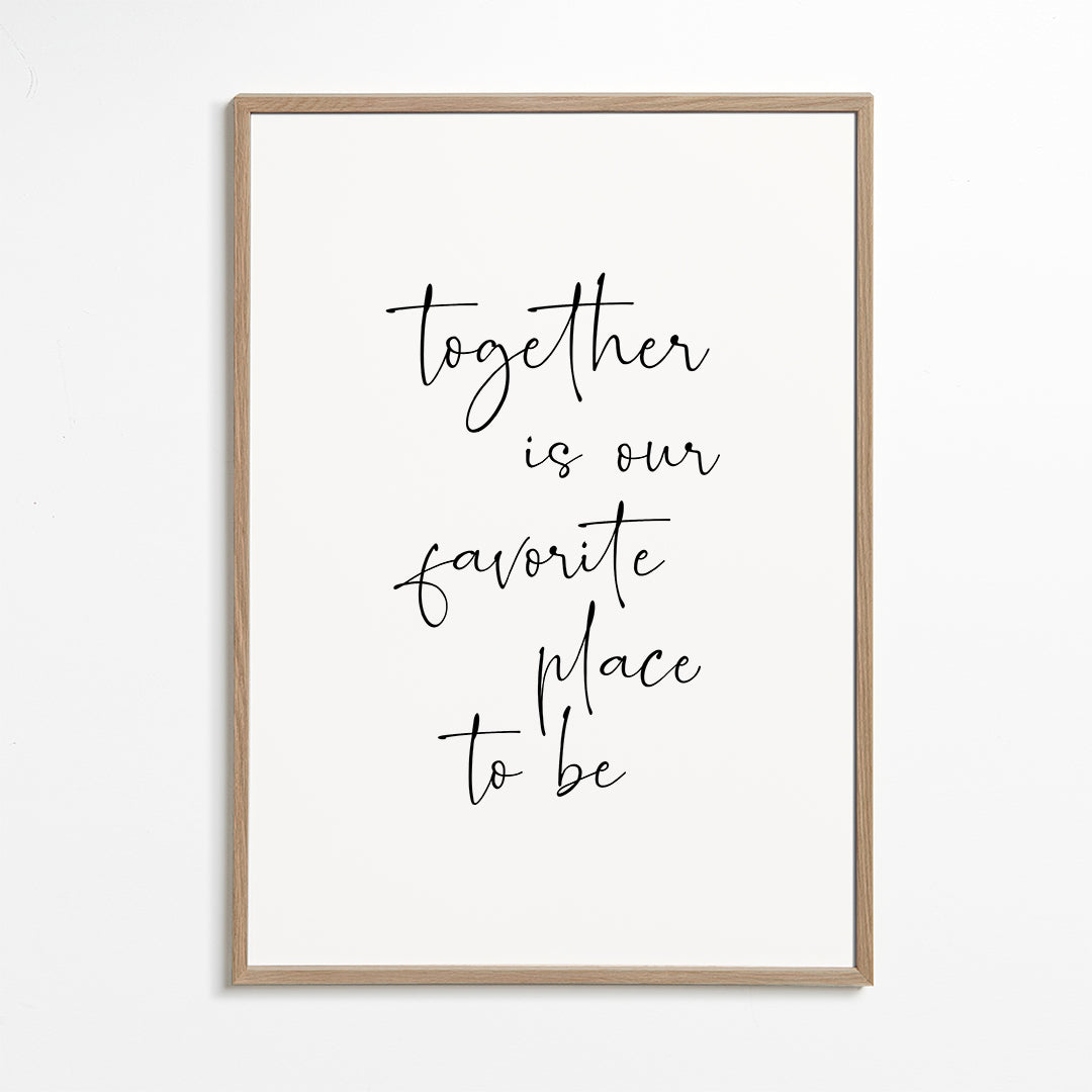 Minimalistický design typografie 'Together' vertikálně