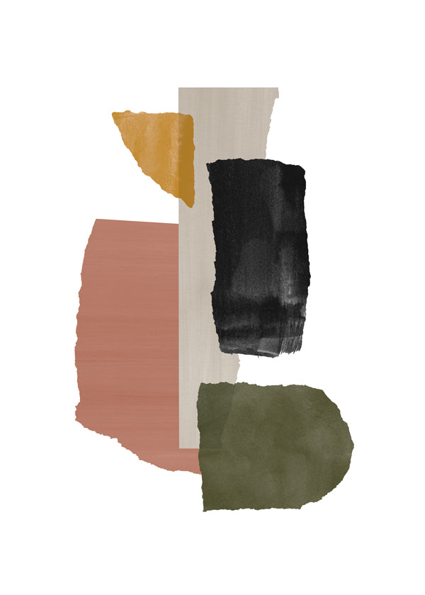 Abstraktní obraz s texturovanými fragmenty