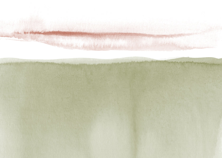 Krajina akvarel olivová minimal