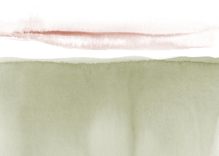 Watercolor landscape N 40 Olive green