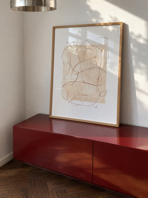 Whimsy Nº3 - Terracotta - Framed poster in an interior