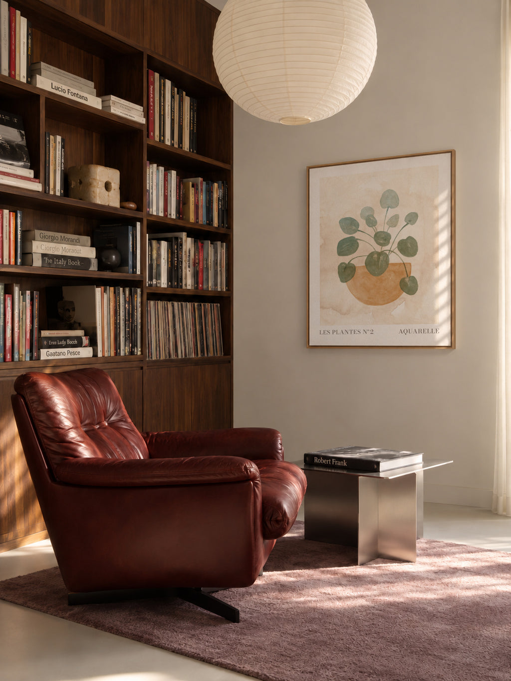 Les plantes Nº2 - Framed canvas in an interior