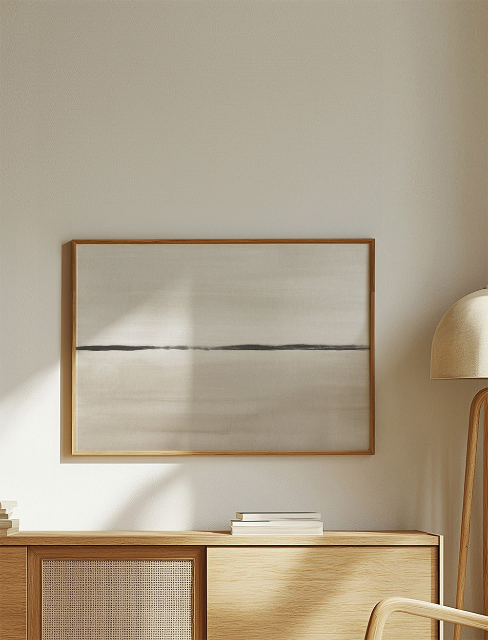 Minimalistický horizont v béžových tónech