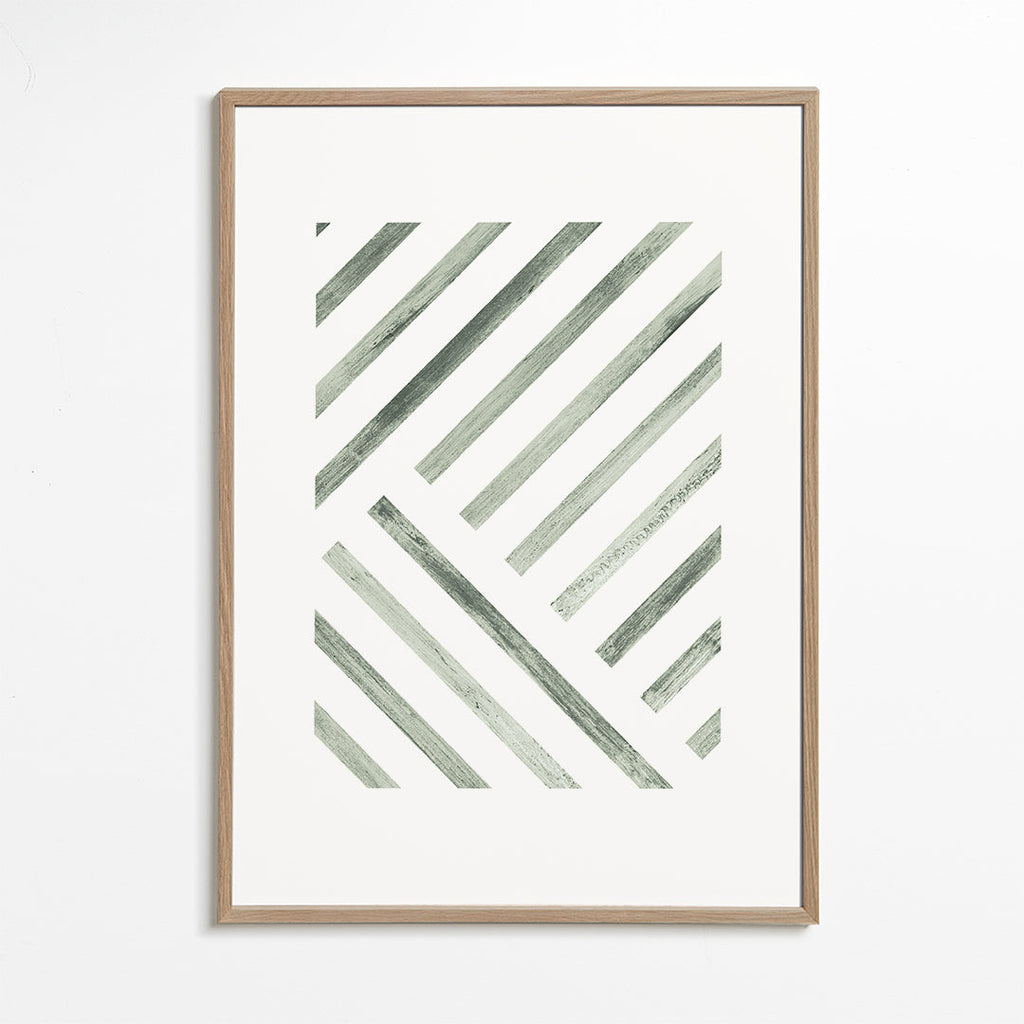 Geometrický obraz diagonální zelené pruhy