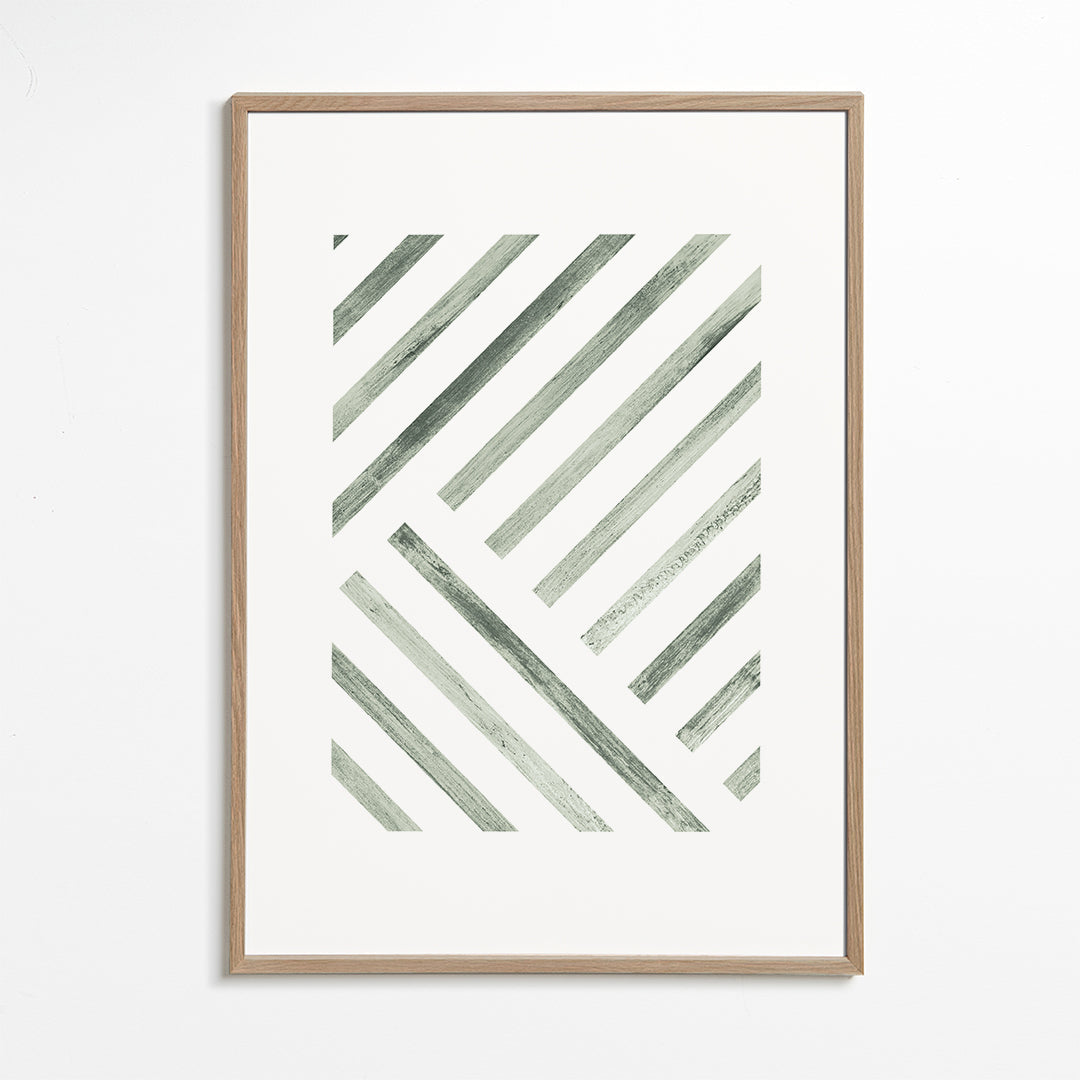 Geometrický obraz diagonální zelené pruhy