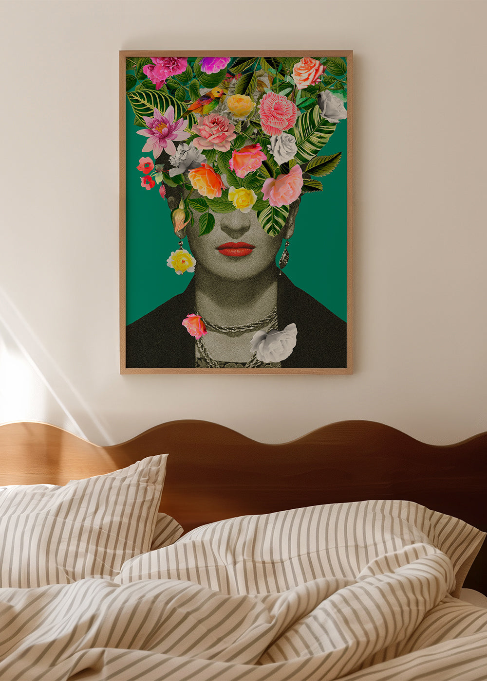 Ilustrace portrét s květinovou korunou