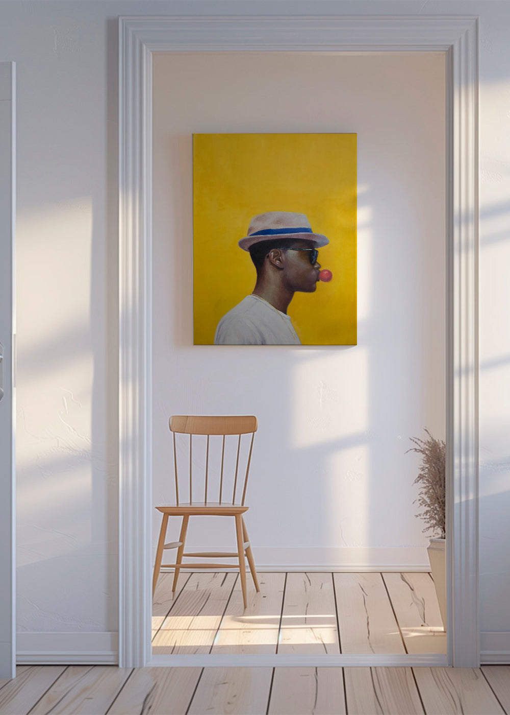 Minimalistický portrét s bublinou