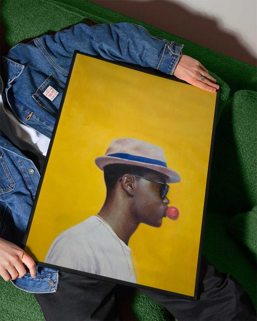 Minimalistický portrét s bublinou