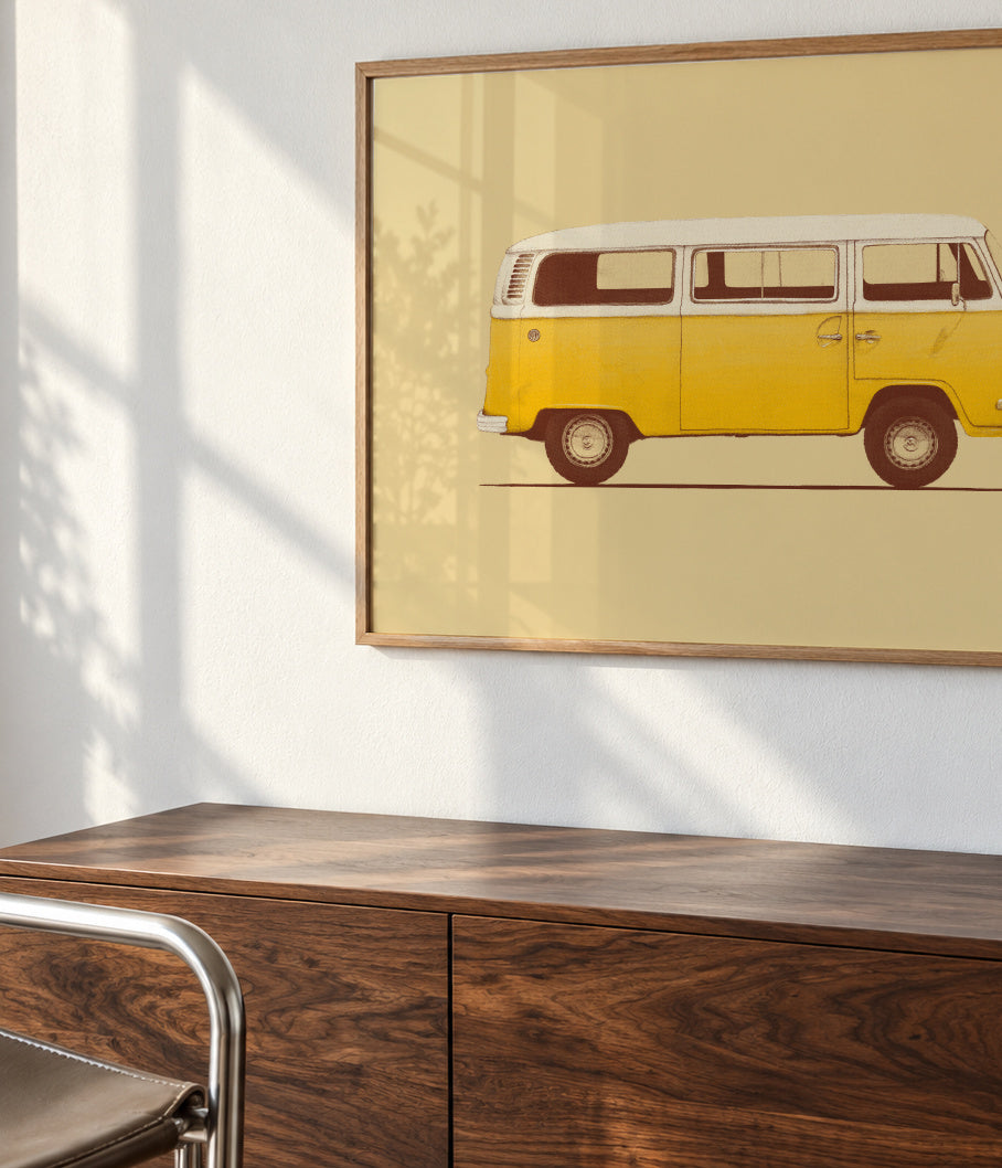 Yellow Van - Framed poster detail