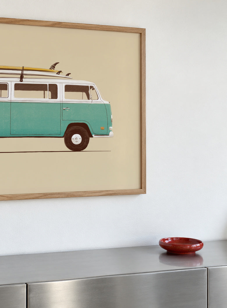 Blue Van - Framed poster detail