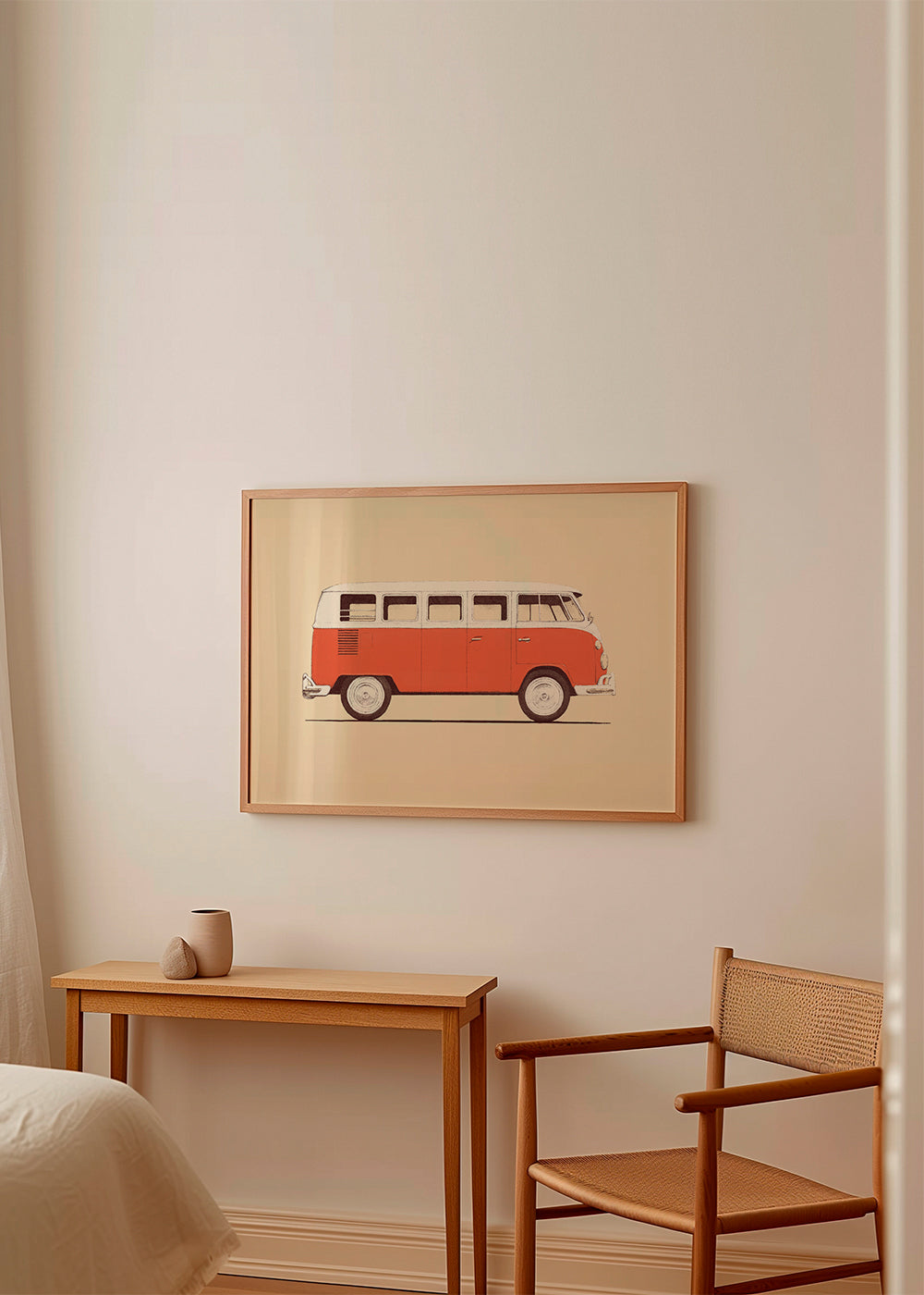 Vintage červený van ilustrace