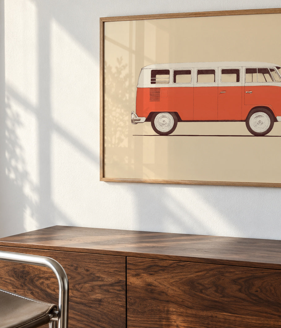 Red Van - Framed poster detail