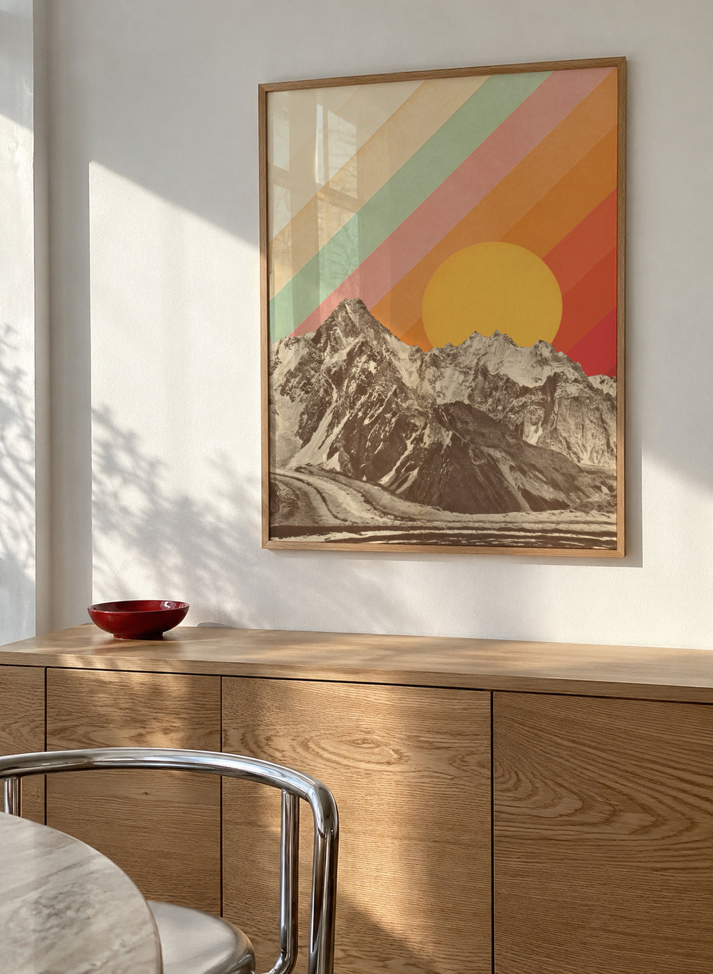 Mountainscape 1 - Framed poster in an interior
