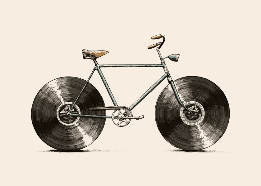 Ilustrace kola s vinylovými koly