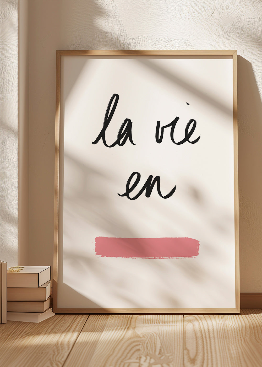 Ilustrace La vie en s růžovým tahem